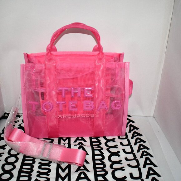 MARC JACOBS The Mesh MEDIUM Tote in Candy Pink #H005M06SP21-675 NWT - Picture 2 of 7